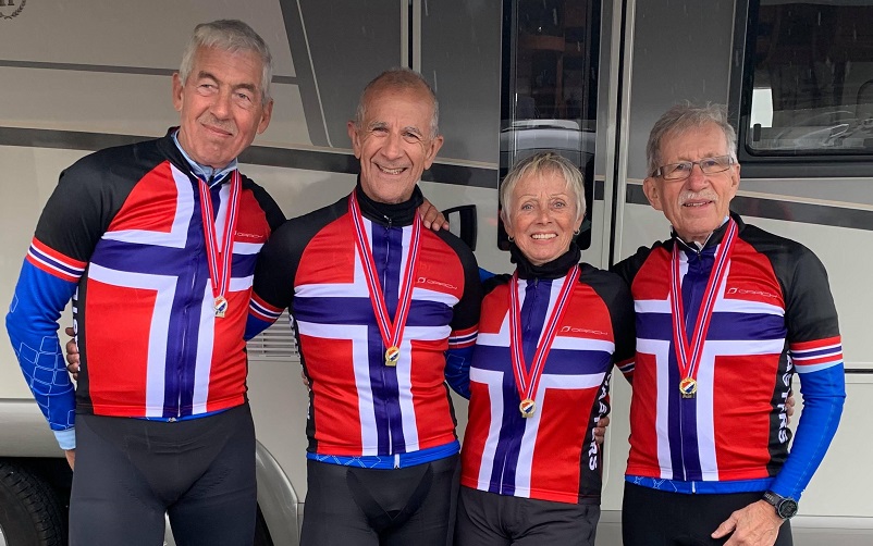 Gull-gjengen fra Torshov SK, fra v. Gunnar Iverslien, Frode Vevle, Kirsten Eide og Fredrik Lamo
